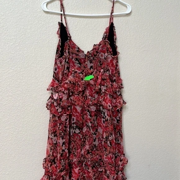 Stevie May large L chiffon dress ruffles midi length No such thing dress - Picture 6 of 8